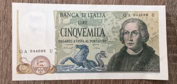 Italia. 5000 lire Cristoforo ... 