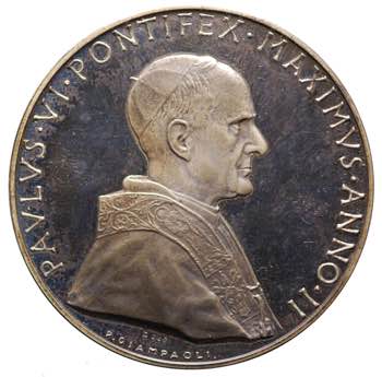 Papali. Paolo VI. Medaglia 1964 ... 