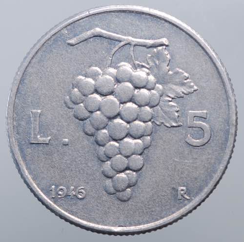 REPUBBLICA ITALIANA. 5 lire 1946 ... 