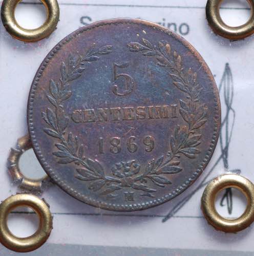 SAN MARINO. 5 centesimi 1869 M. ... 