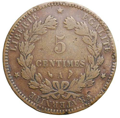 FRANCIA. 5 centimes 1896 A ... 