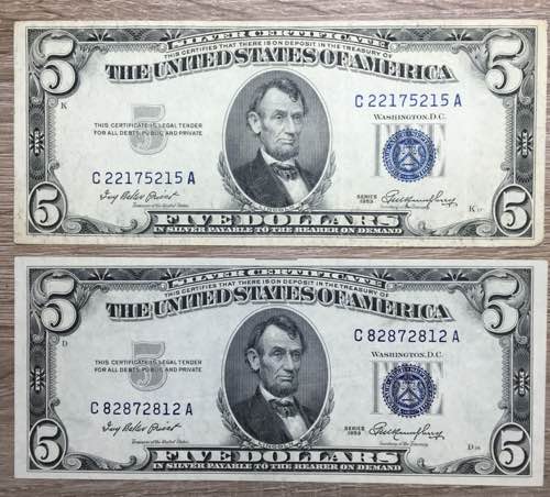 STATI UNITI. 5 Dollars serie 1953. ... 