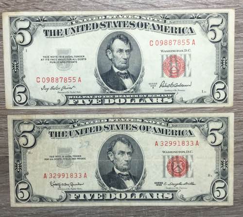 STATI UNITI. 5 Dollars serie 1953 ... 