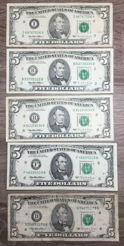 STATI UNITI. 5 Dollars serie 1995. ... 