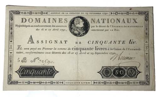 Francia. Assignat 50 Livres 1790.