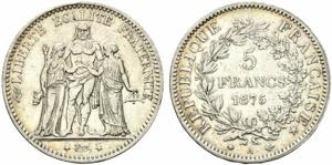 France. 5 francs 1875 A Ag.24,88g BB