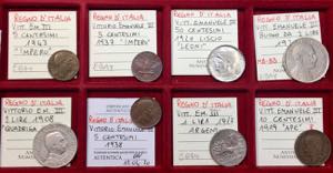 Lotto 8 monete Vittorio Emanuele III.  (10 ... 