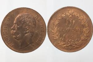 Umberto I 10 centesimi 1893 Birmingham FDC ... 