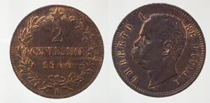 Umberto I 2 centesimi 1900 qFDC vecchia ... 
