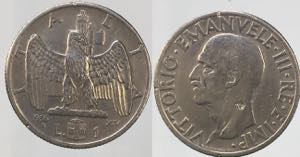 Vittorio Emanuele III 1 lira 1936 Rara.