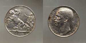 Vittorio Emanuele III. 10 lire 1927 ** due ... 