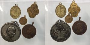 Papali. Lotto di 5 medaglie, Pio IX (4) e ... 
