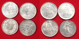 Lotto di 4 monete in argento. Francia e ... 