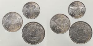 Marocco. Lotto 3 monete 1951 UNC con bustine ... 