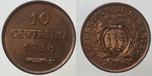 San Marino. 10 centesimi 1938 FDC