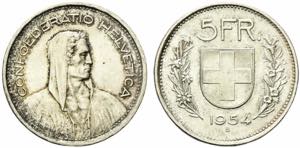 Switzerland. 5 francs 1954 FDC Ag.15,07g ... 