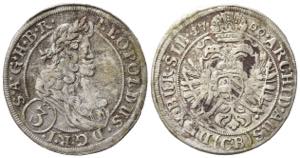 AUSTRIA. Leopoldo I (1657-1705). 3 Kreuzer ... 