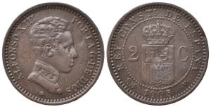 SPAGNA. Alfonso XIII (1886-1931). 2 Centavos ... 
