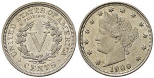STATI UNITI. 5 cents Liberty Nickel 1906. ... 