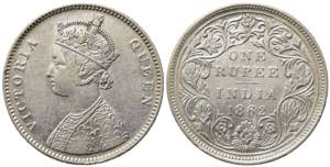 INDIA. Vittoria (1862-1901) 1 rupia 1862. ... 