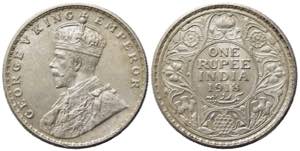 INDIA. Giorgio V (1911-1937) 1 rupia 1918. ... 