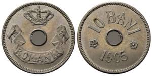 ROMANIA. 10 Bani 1905. Ni. SPL+/qFDC