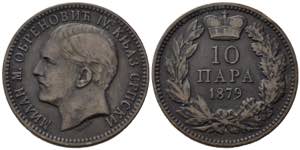 SERBIA. 10 Para 1879. BB