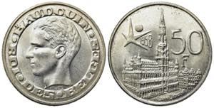 BELGIO. 50 Francs 1958. Ag. FDc