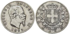 Vittorio Emanuele II (1861-1878). 5 lire ... 