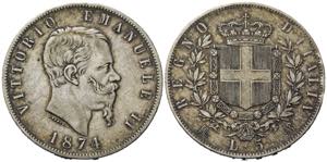 Vittorio Emanuele II (1861-1878). 5 lire ... 
