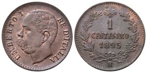 Umberto I (1878-1900). 1 centesimo 1895. ... 