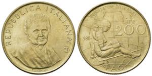 REPUBBLICA ITALIANA. 200 lire 1980 FAO. 1 ... 