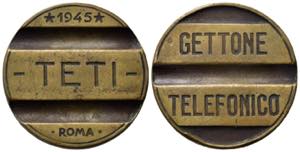 GETTONE telefonico TETI 1945. AE (6,16 g). ... 