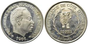 COSTA DAVORIO. 10 Francs 1966. Ag. Segni ... 