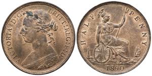 GRAN BRETAGNA. Victoria. Half Penny 1890. ... 