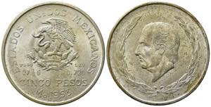 MESSICO. 5 Pesos 1953. Ag. qFDC