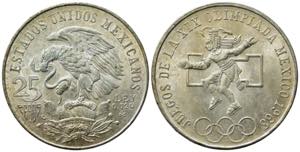 MESSICO. 25 Pesos 1968. Ag. FDC