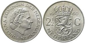 OLANDA. 2 1/2 Gulden 1960. Ag. FDC