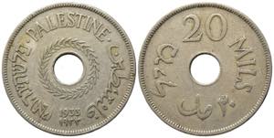 PALESTINA. 20 Mils 1933. BB