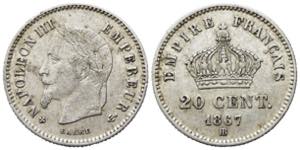 FRANCIA. Napoleone III. 20 Centimes 1867 BB ... 