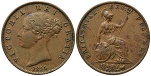 GRAN BRETAGNA. Victoria. 1/2 Penny 1854. ... 