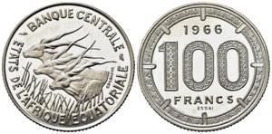 AFRICA EQUATORIALE. 100 Francs 1966 Essai. ... 
