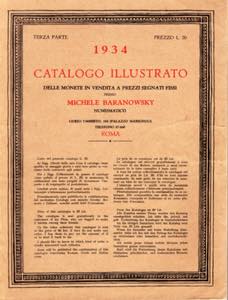 BARANOWSKY  M. - Roma, 1934. Catalogo a ... 