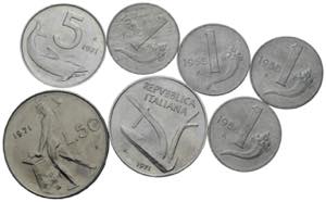 Repubblica Italiana. Lotto di 7 monete. ... 