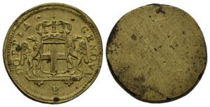 Pesi monetali. Doppia di Genova P (12,60 g). ... 