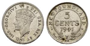 CANADA. New Foundland. Giorgio VI. 5 Cents ... 