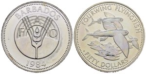 BARBADOS. 50 Dollars 1984 FAO. Ag (27,70 g). ... 