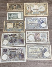 Lotto di 9 banconote del mondo. MB-BB