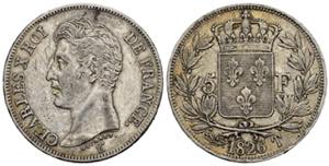 FRANCIA. Charles X (1824-1830). 5 Francs ... 