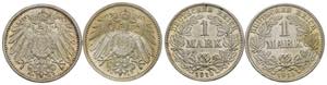 GERMANIA. Lotto di 2 monete da 1 Mark 1914 G ... 